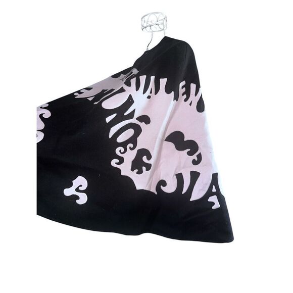 NEW WITH TAG Beautiful VALENTINO Logo Virgin Wool Blend Ruffled Cape BLACK AND P - Picture 9 of 16